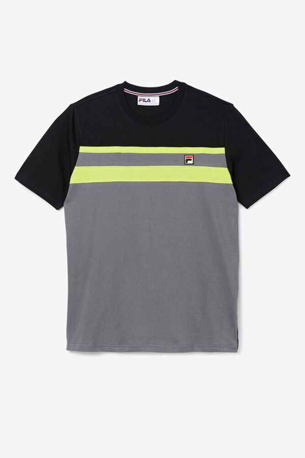 Fila Dover Sleeve Men's Tee - Black,NZ 570-37026